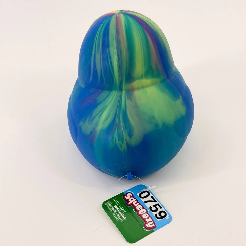 Toymendous Squeeezy Rubber Duck Kids OS Blue Green Yellow Marble Sensory Toy NWT